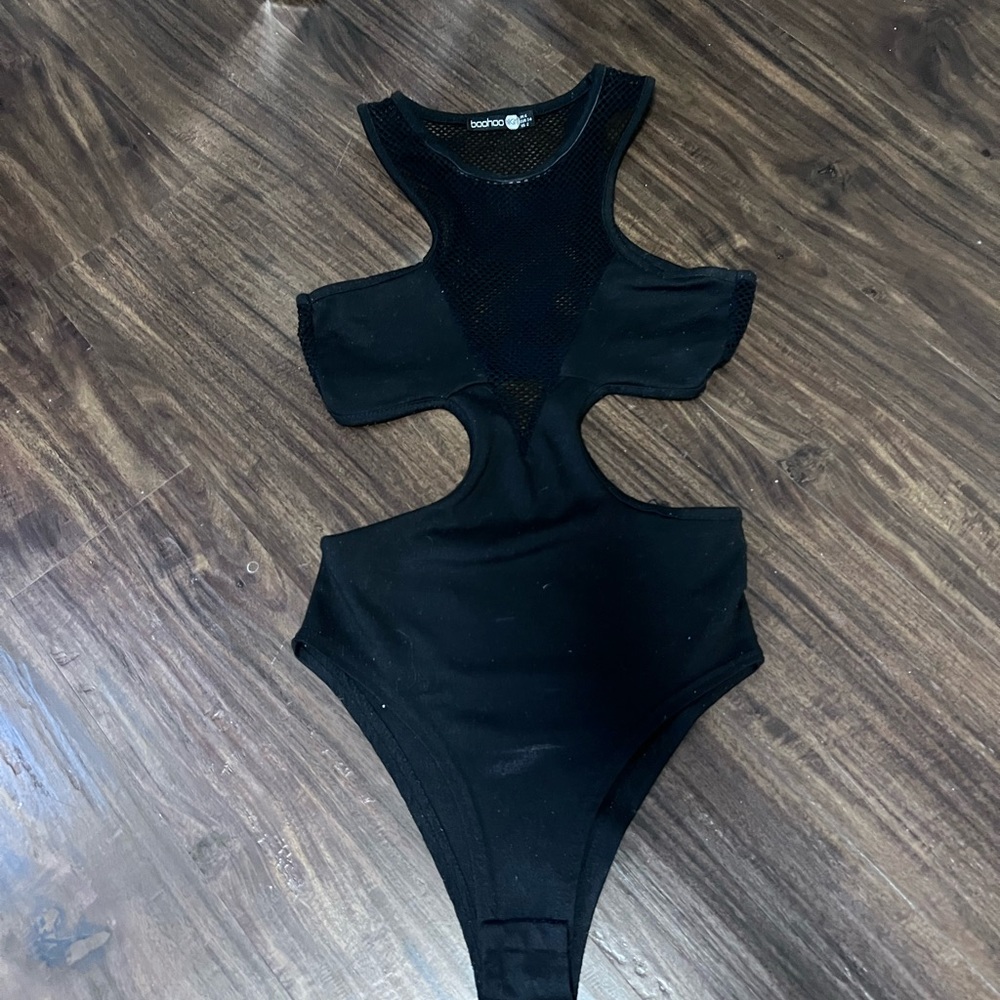 Fishnet and cotton bodysuit
